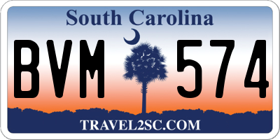 SC license plate BVM574