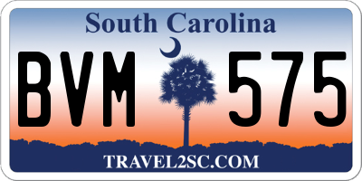 SC license plate BVM575