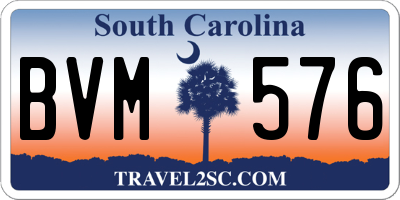 SC license plate BVM576