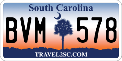 SC license plate BVM578