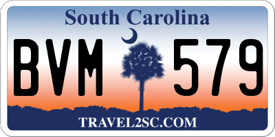 SC license plate BVM579