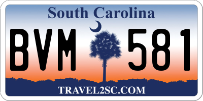 SC license plate BVM581