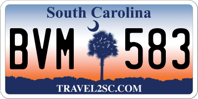 SC license plate BVM583