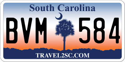 SC license plate BVM584