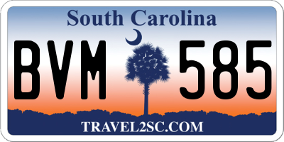 SC license plate BVM585