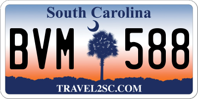 SC license plate BVM588