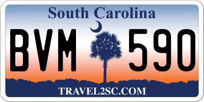 SC license plate BVM590
