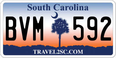 SC license plate BVM592