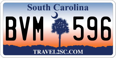 SC license plate BVM596