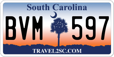 SC license plate BVM597