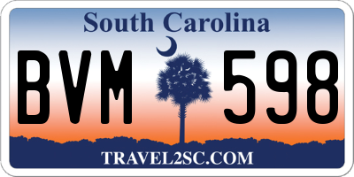SC license plate BVM598
