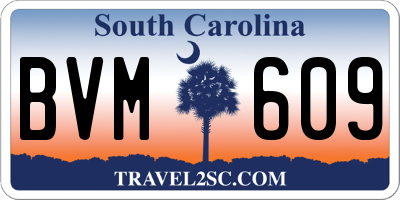 SC license plate BVM609