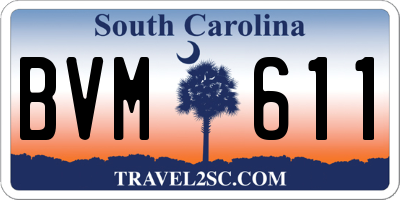 SC license plate BVM611