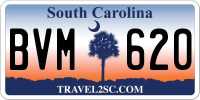 SC license plate BVM620