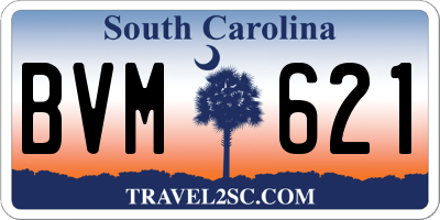 SC license plate BVM621