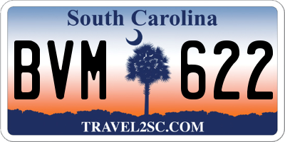 SC license plate BVM622