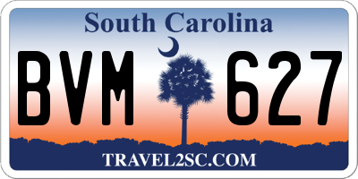 SC license plate BVM627