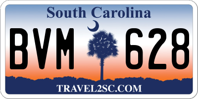 SC license plate BVM628