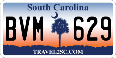 SC license plate BVM629