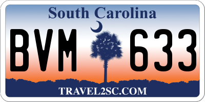 SC license plate BVM633