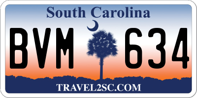 SC license plate BVM634