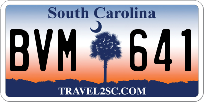 SC license plate BVM641