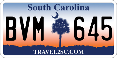 SC license plate BVM645