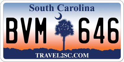 SC license plate BVM646
