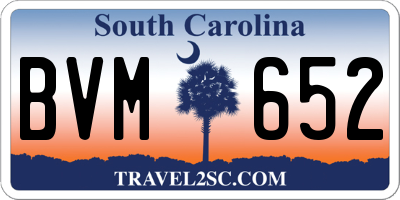 SC license plate BVM652
