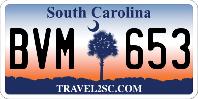 SC license plate BVM653