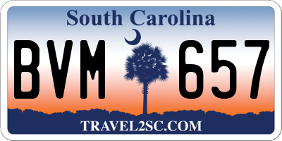 SC license plate BVM657
