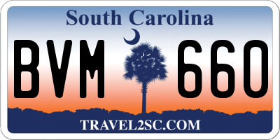 SC license plate BVM660