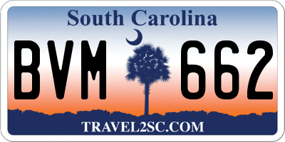 SC license plate BVM662