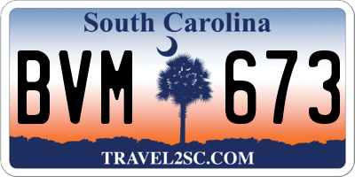 SC license plate BVM673