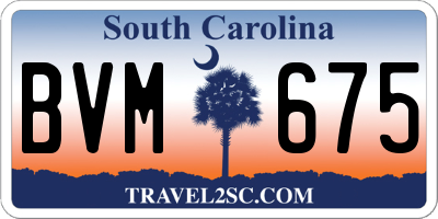 SC license plate BVM675