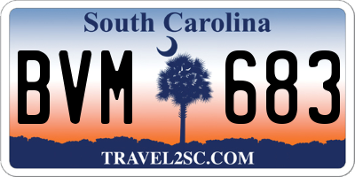 SC license plate BVM683