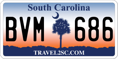 SC license plate BVM686