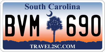 SC license plate BVM690