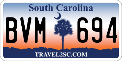 SC license plate BVM694