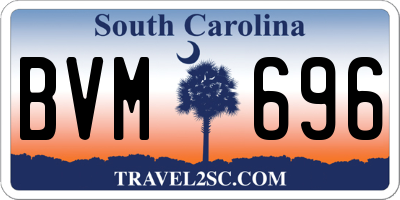 SC license plate BVM696