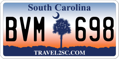 SC license plate BVM698