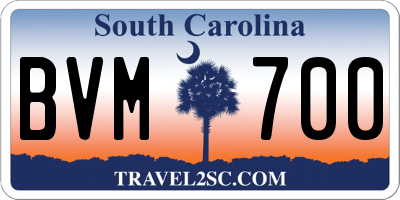 SC license plate BVM700
