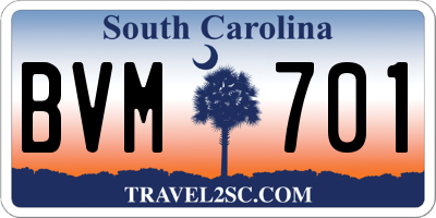 SC license plate BVM701