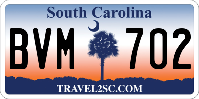 SC license plate BVM702