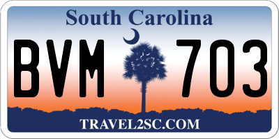 SC license plate BVM703