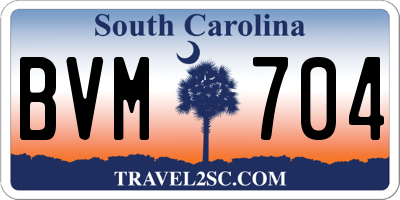SC license plate BVM704