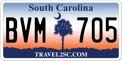 SC license plate BVM705