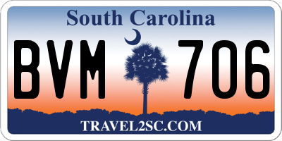 SC license plate BVM706
