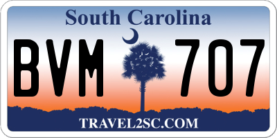 SC license plate BVM707