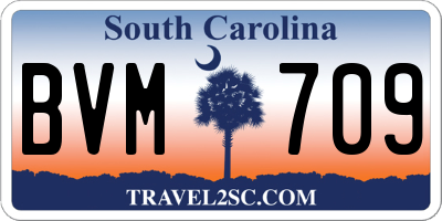 SC license plate BVM709